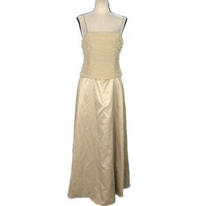 Chadwick's Full Length Formal Sleeveless Dress Gold Women's Size 10